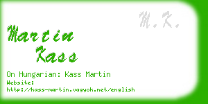 martin kass business card